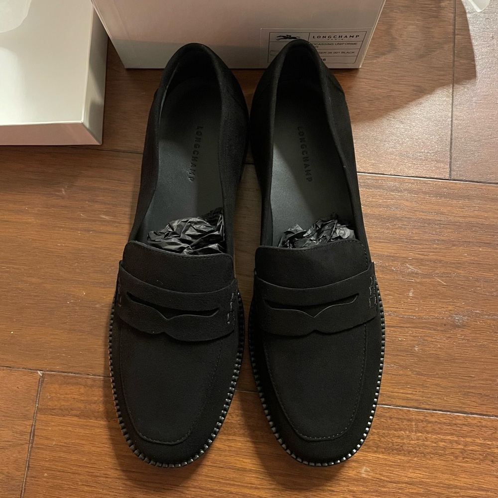 NWT Longchamp Black Loafers Size 6 (EU 36)